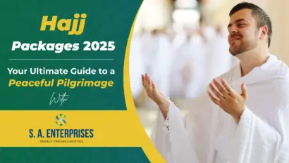 Man in Ihram praying peacefully during Hajj, representing SA Enterprises’ ultimate guide and offerings for Hajj packages 2025.